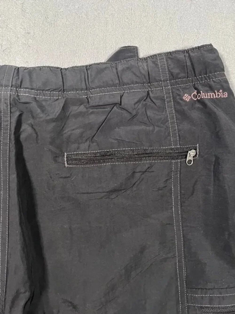 Columbia Black Polyester Sports Shorts Medium Adjustable Waist